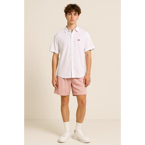 NWT Levi's Shirt Button Down Short Sleeve White M - Picture 2 of 11